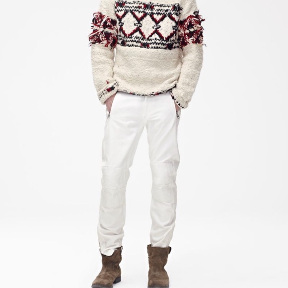 H&M ISABEL MARANT White Mens Moto Jeans - Picture 2 of 13